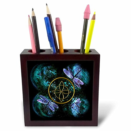 3dRose ph_31621_1 Celtic Knot Celtic Design-Tile Pen Holder, 5-Inch
