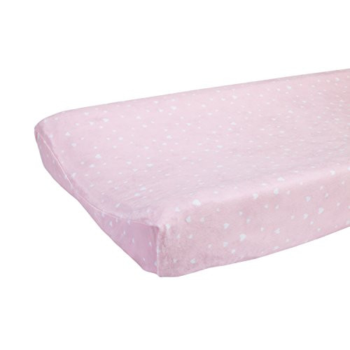 Carter's Super Soft Changing Pad Cover, Hearts/Pink/White
