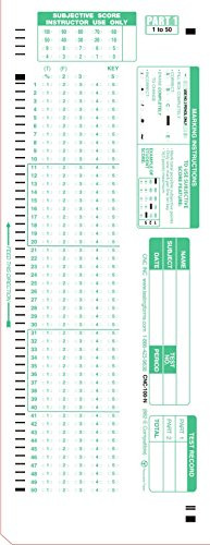 TEST-100N 882-NE 100 Question Compatible Testing Forms (100 Sheet Pack)
