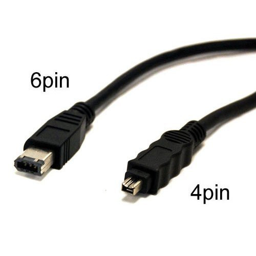 Zagall FireWire 400(IEEE1394a) Cables, 6pin to 4pin - 10 Feet