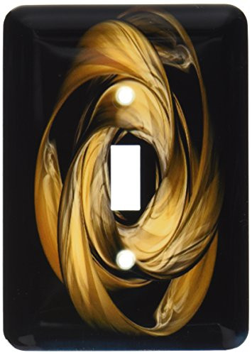 3dRose lsp_162941_1 Contemporary Gold Bands on Black Single Toggle Switch