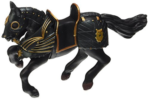 Papo Knight in Black Armour's Horse Figure, Multicolor