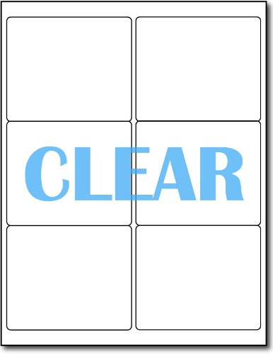 Crystal Clear Shipping Labels for LASER Printers - 4" x 3 1/3" - 6 per sheet - 10 Sheets / 60 Labels