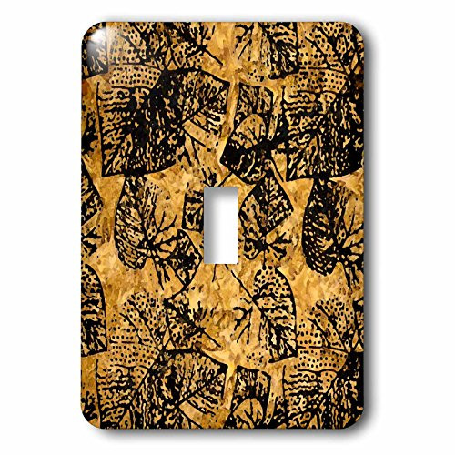 3dRose lsp_62490_1 Digitally Painted Black n Gold Abstract Leaves Single Toggle Switch 3dRose lsp_62490_1 Digitally Painted Black n Gold Abstract Leaves Single Toggle Switch