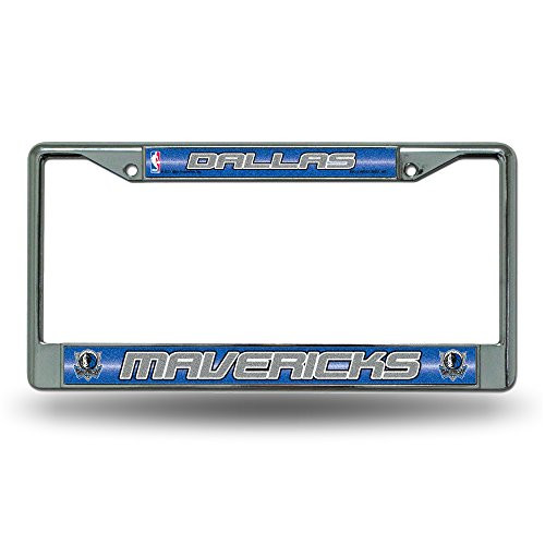 NBA Dallas Mavericks Bling Chrome License Plate Frame with Glitter Accent NBA Dallas Mavericks Bling Chrome License Plate Frame with Glitter Accent
