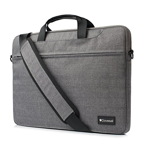 Dovesail 13.5 Inch Slim Laptop Sleeve Shoulder Bag Fit for MacBook Air 13.3"| 13" MacBook Pro | Microsoft 13.5" Surface Laptop | 13" Dell XPS | 12.9 iPad Pro, 360° Protection Spill-Resistant,Gray