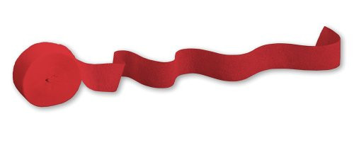 Creative Converting Touch of Color Crepe Paper Streamer Roll, 81-Feet, Classic Red - 071031