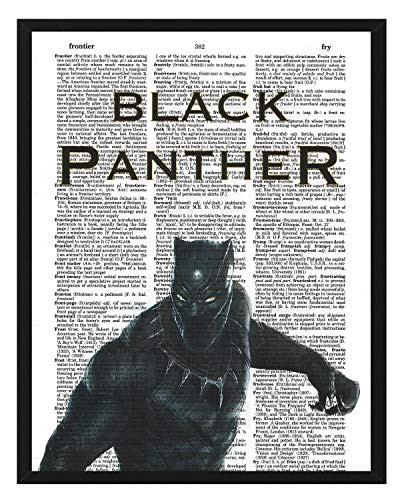 Black Panther Dictionary Art Marvel Comics Black Panther Poster Superhero theme wall art 8x10