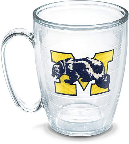 Tervis 1048814 Michigan University Vault Emblem Individual Mug, 16 oz, Clear
