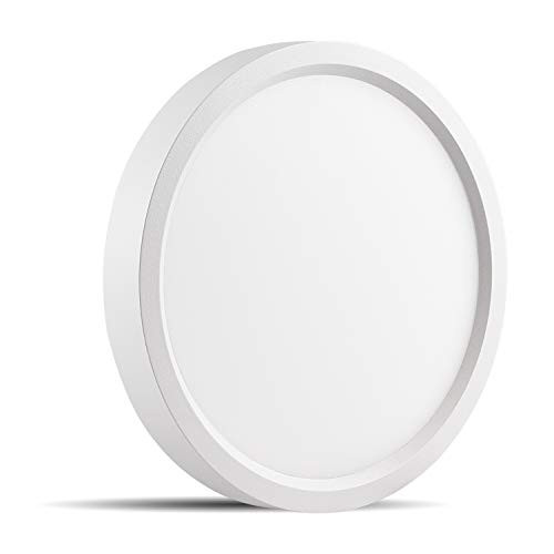 Luxrite 5" Surface Mount LED Ceiling Light, 10W, 600 Lumens, 5000K Bright White Dimmable, Flush Mount Disk Light Fixture, Wet Location, Energy Star, White Finish