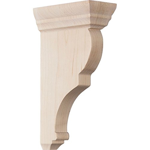 Ekena Millwork CORW02X04X08RJRW-CASE-4 2" W 1/2" D x 8" H Small Rojas Wood Corbel, Rubberwood (4-Pack), x x Ready to be Stained, 4 Piece