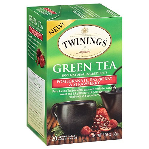 Twinings Green, Pomegranate, Raspberry, and Strawberry Bagged Tea, 40 Count