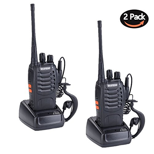 Walkie Talkies for Adults Long Range 16 Channel Rechargeable Two Way Radios with Original Earpiece Li-ion Battery and Charger (Pack of 2)