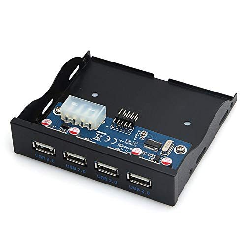 Phoneix 3.5-in 4 Ports USB HUB 2.0 Expansion Adapter Connector Floppy Bay Front Panel