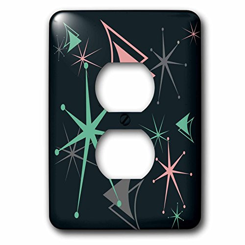 3dRose  lsp_56027_6 Fifties On Black 2 Plug Outlet Cover