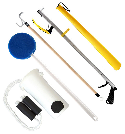 RMS Premium 5-Piece Hip Knee Replacement Kit | Total Hip Knee Equipment Kit | Ideal for Recovering from Hip Replacement, Knee or Back Surgery | Mobility Tool for Moving and Dressing (32' Reacher) RMS Premium 5-Piece Hip Knee Replacement Kit | Total Hip Knee Equipment Kit | Ideal for Recovering from Hip Replacement, Knee or Back Surgery | Mobility Tool for Moving and Dressing (32' Reacher)