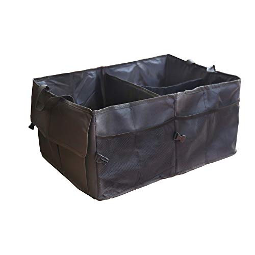 xenlight Collapsible Car Trunk Organizer | Durable Multi Compartment | Large Portable Cargo Storage Bag for Auto Vehicle, Truck, SUV (Black)