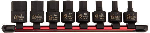 Sunex 3645 3/8-Inch Drive Metric Stubby Impact Hex Driver Set, 8-Piece