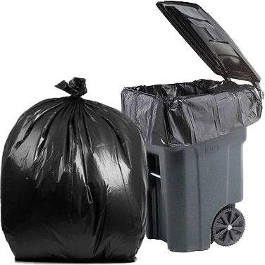 PlasticMill 64 Gallon, Black, 1.5 Mil, 50x60, 30 Bags/Case, Garbage Bags/Trash Can Liners.