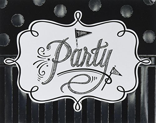 Amscan 491671 Chalkboard Birthday Invitations Party Supplies, One Size, Black