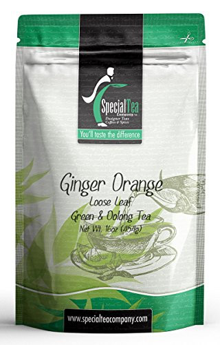 Special Tea Ginger Orange Green Oolong Loose Tea, 16 Ounce