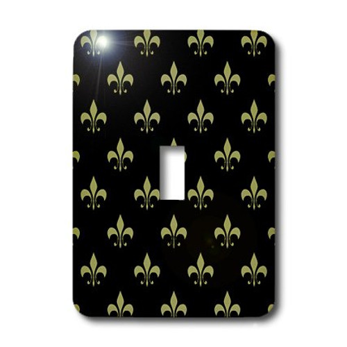 3dRose LLC lsp_20539_1 Gold Fleur De Lis on a Black Background Christian Saints Symbol - Single Toggle Switch 3dRose LLC lsp_20539_1 Gold Fleur De Lis on a Black Background Christian Saints Symbol - Single Toggle Switch