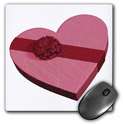 3dRose LLC 8 x 8 x 0.25 Inches Mouse Pad, Heart Shaped Box of Chocolates (mp_34486_1)