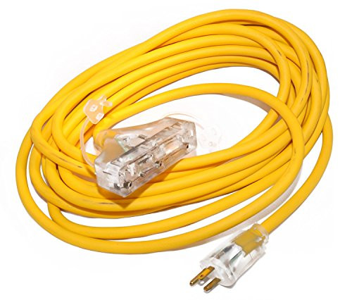 Coleman Cable 03487 12/3-Wire Gauge Tri-Source SJEOW Outdoor Vinyl Extension Cord, 25-Feet