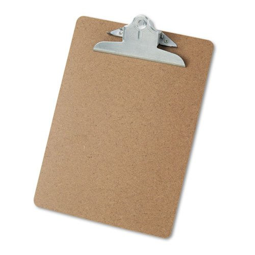 Hardboard Clipboard, 1-1/4"" Capacity, Holds 8-1/2 x 11, Brown, Sold as 1 Each