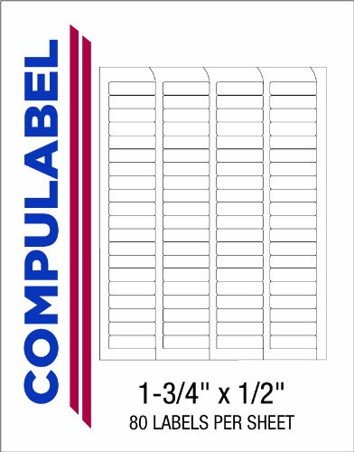 Compulabel Return Address Labels for Laser and Inkjet Printers, 1 3/4 x 1/2 Inches, Permanent Adhesive, 80 per Sheet, 250 Sheets per Carton (330502)