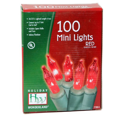 Holiday Wonderland 4003-88 Mini Light Set, Red, 100-count