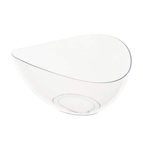 Plastic Serving Bowls| Disposable, Large Clear Angled Bowls For Parties, Buffet, Chips, Salads, Fruits. 5 Pack - Posh Setting 64 oz