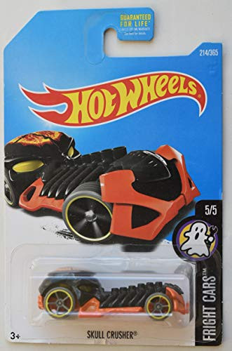 HOT Wheels 1:64 Scale Fright Cars 5/5 Black/Orange Skull Crusher 214/365