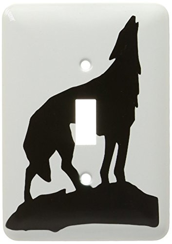 3dRose LSP_46608_1"Howling Wolf in Black Silhouette-Single Toggle Switch