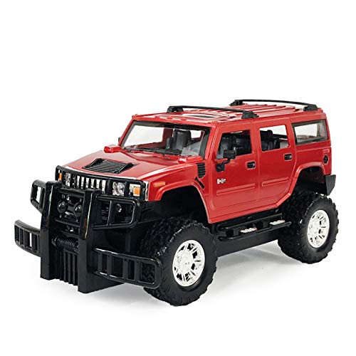 allgala GM Hummer License Friction Plastic Toy Model Car 1:24 ,H2 SUV, Red Color