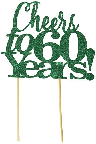 All About Details Green Cheers to 60 Years! Cake Topper