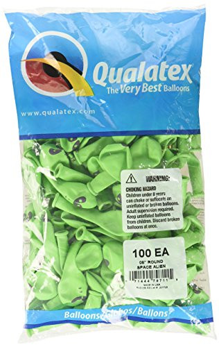 Qualatex 79711 Space Alien - Lime Green Latex Balloons, 5", Lime Green, Pack of 100