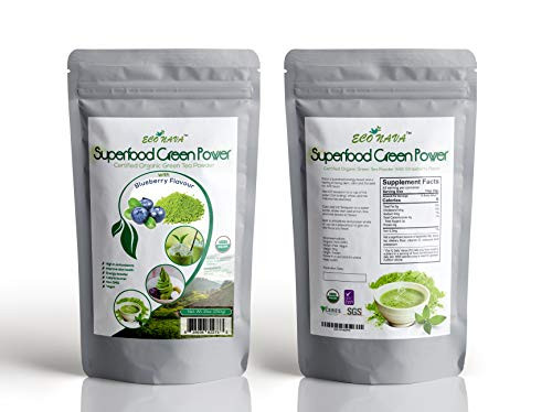 Certified Organic 100% Natural Japanese Blueberry Matcha Green Tea Powder 250g / 9 oz Bag