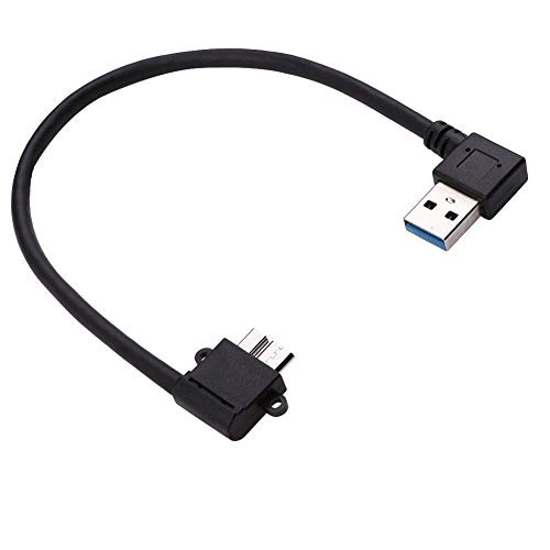 SMAYS Right Angle USB 3.0 to Micro B Cord for Toshiba External Hard Drive Disk ( Power Charge and Data Cable )