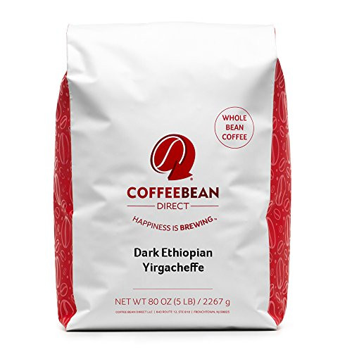 Coffee Bean Dark Ethiopian Yirgacheffe, Whole Bean Coffee, 5-Pound Bag Coffee Bean Dark Ethiopian Yirgacheffe, Whole Bean Coffee, 5-Pound Bag