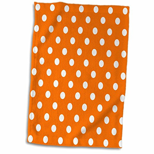 3D Rose Orange and White Polka Dot Print TWL_24687_1 Towel, 15" x 22"