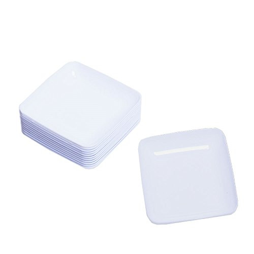 Exquisite White Plastic Mini Square Appetizer Plates - 120 Ct Square plastic Dessert Plates - 2.4 Inch. x 2.4 Inch.