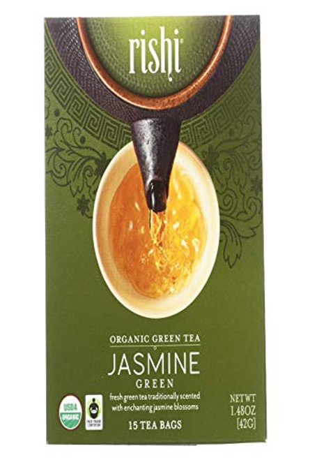 Rishi Jasmine Tea, Organic Green Tea Sachets, 15 Count Tea Bags Rishi Jasmine Tea, Organic Green Tea Sachets, 15 Count Tea Bags