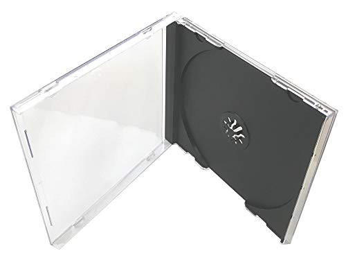 KEYIN Standard Black CD Jewel Case - Premium, 50 Pack