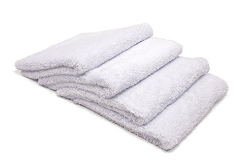 Korean Plush Edgeless Detailing Towels 16"x16" 4-pack (White)