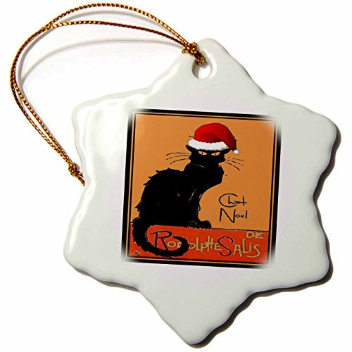 3dRose orn_47077_1 Le Chat Noel-Advertising, Art Nouveau, Black Cat, Cat, Cats, Chat Noir, Le Chat-Snowflake Ornament, Porcelain, 3-Inch 3dRose orn_47077_1 Le Chat Noel-Advertising, Art Nouveau, Black Cat, Cat, Cats, Chat Noir, Le Chat-Snowflake Ornament, Porcelain, 3-Inch