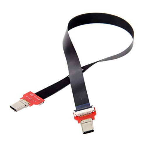 Cablecc 20cm FPC Flat USB 3.1 Type-C USB-C Male to Male Data Cable for MacBook & Laptop & Phone & Drive