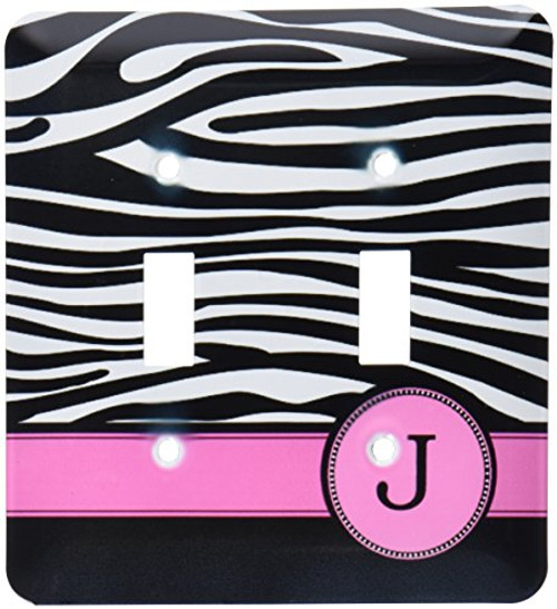 3dRose LLC 3dRose LLC lsp_154281_2 Letter J monogrammed black and white zebra stripes animal print with hot pink personalized initial - Double Toggle Switch 3dRose LLC 3dRose LLC lsp_154281_2 Letter J monogrammed black and white zebra stripes animal print with hot pink personalized initial - Double Toggle Switch