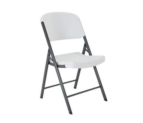 Lifetime 22804 Classic Commercial Folding Chair, White Granite, 1-pack