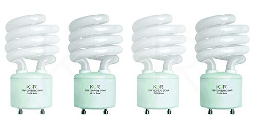 (Pack of 4) 23 Watt Mini Spiral - GU24 Base - (100W Equivalent) - T2 Mini-Twist - CFL Light Bulb - 5000K Bright White